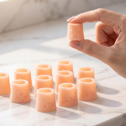 12pcs Finger Covers for Skin Picking, Stop Nail Biting Finger Guard | Reusable Breathable Silicone Anti Skin Picking Finger Gloves for Nail Biting Prevention, Cuticle Protection, Cracked - Clear