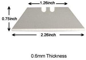 Round Point Utility Knife Blades for Box Cutter, SK5 Carbon Steel, Durable and Cost-effective, Utility Blades for Most Standard Utility Knives, 100 Pack