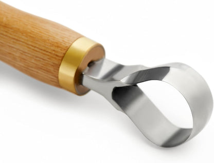 Carving Scorp Knife | Round Carving Tool for Spoons, Bowls, and Cups | Spoon Bowl Carving Tools | for Beginners | Oak Wood Handle with Carbon Steel Blade (1'in full scorp)