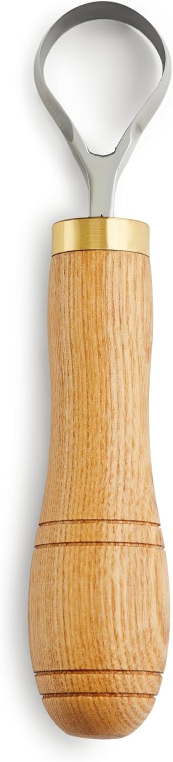 Carving Scorp Knife | Round Carving Tool for Spoons, Bowls, and Cups | Spoon Bowl Carving Tools | for Beginners | Oak Wood Handle with Carbon Steel Blade (1'in full scorp)