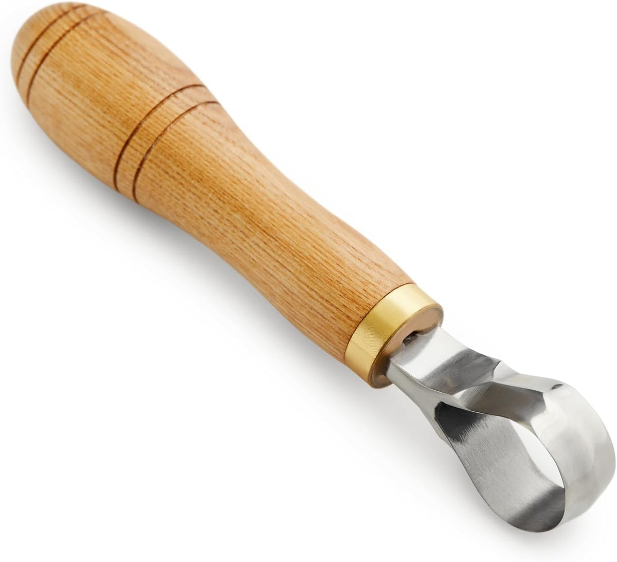 Carving Scorp Knife | Round Carving Tool for Spoons, Bowls, and Cups | Spoon Bowl Carving Tools | for Beginners | Oak Wood Handle with Carbon Steel Blade (1'in full scorp)