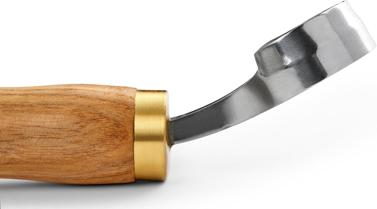 Carving Scorp Knife | Round Carving Tool for Spoons, Bowls, and Cups | Spoon Bowl Carving Tools | for Beginners | Oak Wood Handle with Carbon Steel Blade (1'in full scorp)