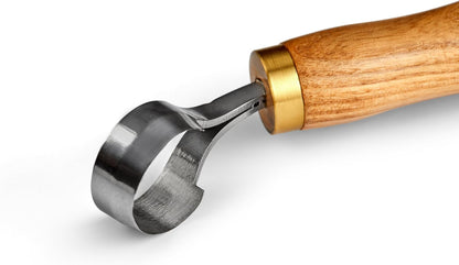 Carving Scorp Knife | Round Carving Tool for Spoons, Bowls, and Cups | Spoon Bowl Carving Tools | for Beginners | Oak Wood Handle with Carbon Steel Blade (1'in full scorp)