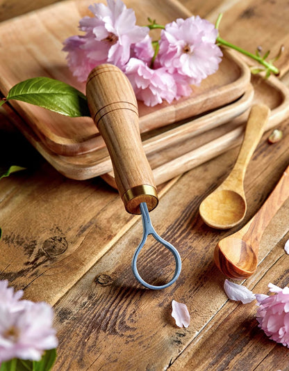 Carving Scorp Knife | Round Carving Tool for Spoons, Bowls, and Cups | Spoon Bowl Carving Tools | for Beginners | Oak Wood Handle with Carbon Steel Blade (1'in full scorp)