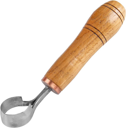 Carving Scorp Knife | Round Carving Tool for Spoons, Bowls, and Cups | Spoon Bowl Carving Tools | for Beginners | Oak Wood Handle with Carbon Steel Blade (1'in full scorp)
