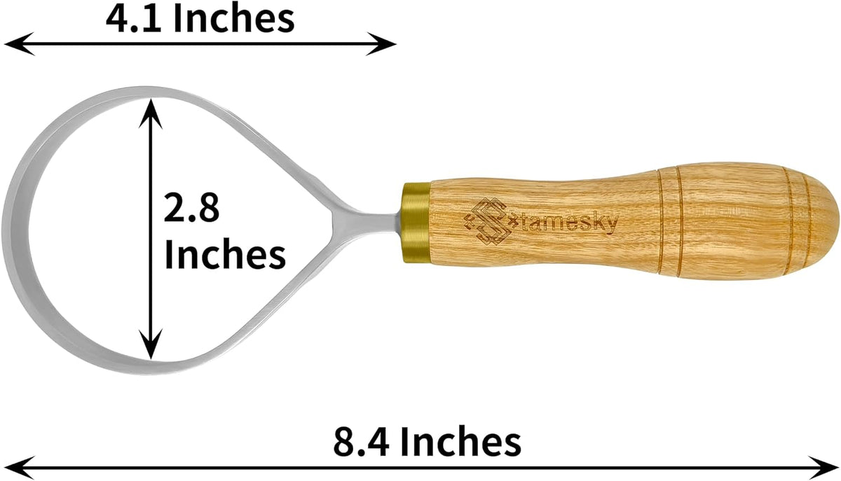 Carving Scorp Knife | Round Carving Tool for Spoons, Bowls, and Cups | Spoon Bowl Carving Tools | for Beginners | Oak Wood Handle with Carbon Steel Blade (1'in full scorp)