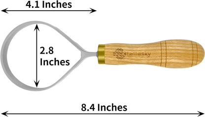 Carving Scorp Knife | Round Carving Tool for Spoons, Bowls, and Cups | Spoon Bowl Carving Tools | for Beginners | Oak Wood Handle with Carbon Steel Blade (1'in full scorp)