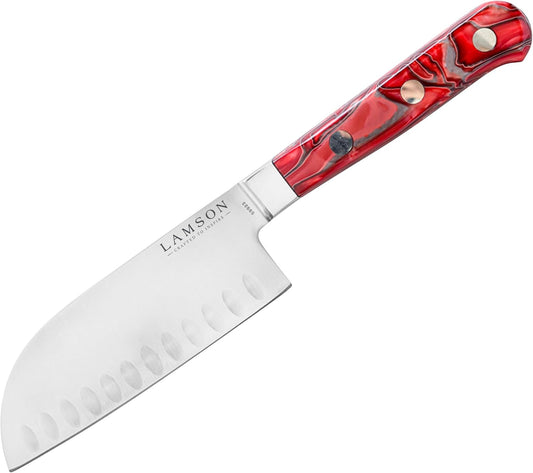 Lamson 5" Santoku Knife | Premier Forged Series | Hollow Edge (FIRE)