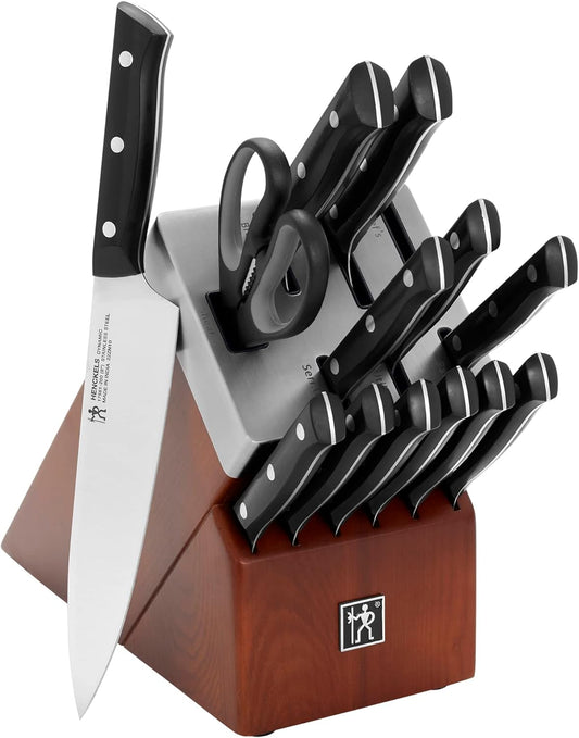 Dynamic 14-Pc Knife Block Set, Razor-Sharp German Engineered | The Perfect Kitchen Knife Set for Effortless Cutting, Informed by 100+ Years of Mastery. Dishwasher safe, Comfortable Handle
