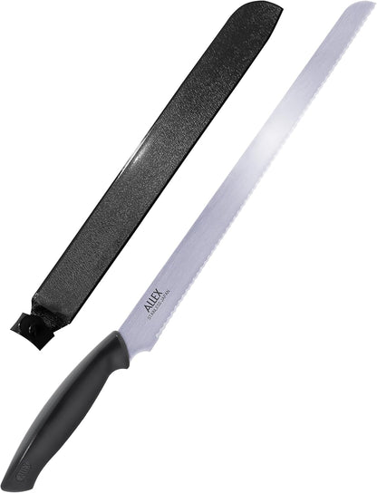 Large Insulation Knife Extra Long Cut 11", Japanese Stainless Steel Serrated Blade, Duct Knife Tool with Sheath for Insulation, Styrofoam, Polyurethane Foam, Made in JAPAN