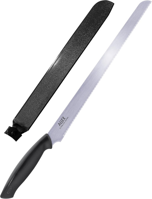 Large Insulation Knife Extra Long Cut 11", Japanese Stainless Steel Serrated Blade, Duct Knife Tool with Sheath for Insulation, Styrofoam, Polyurethane Foam, Made in JAPAN