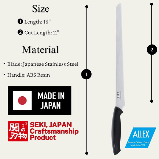 Large Insulation Knife Extra Long Cut 11", Japanese Stainless Steel Serrated Blade, Duct Knife Tool with Sheath for Insulation, Styrofoam, Polyurethane Foam, Made in JAPAN