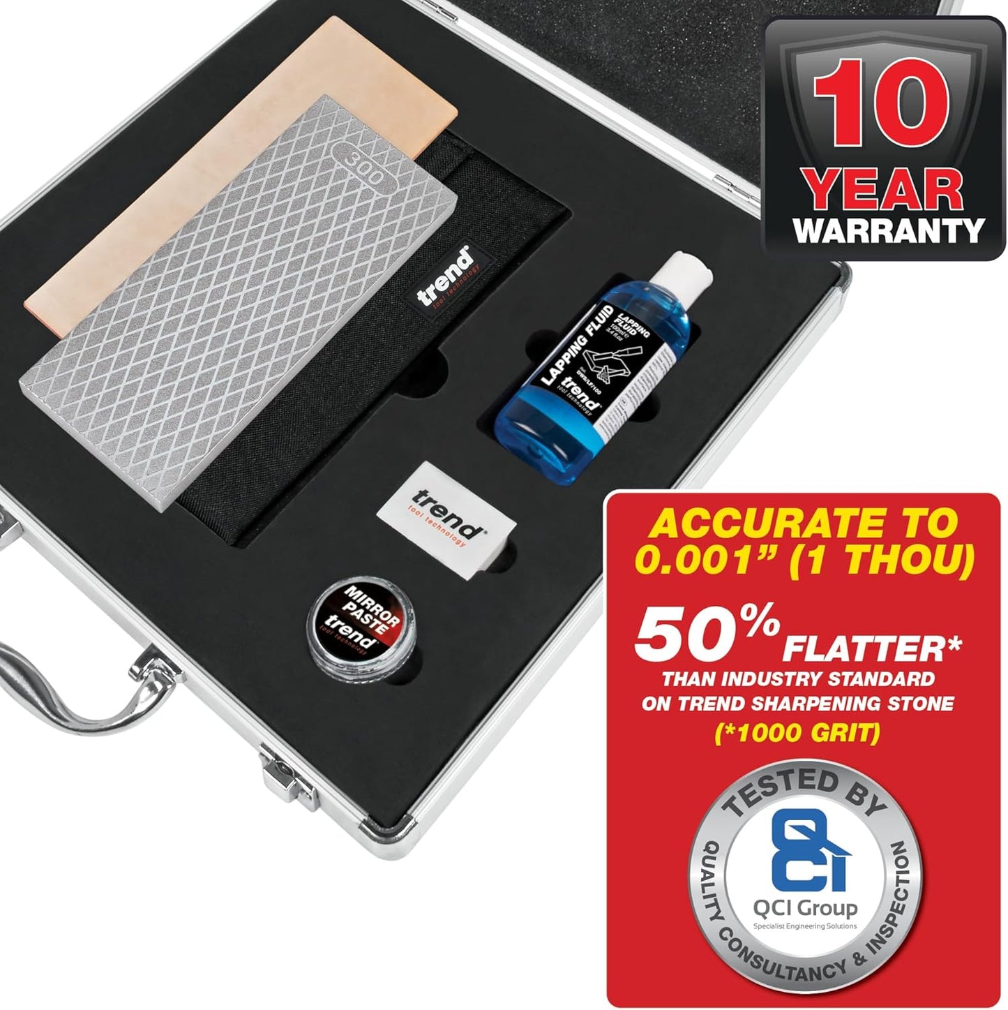 Trend Complete Diamond Sharpening Kit: Double-Sided Credit Card Stone & Mini Taper File w/Lapping Fluid, Cleaning Block, Instructional DVD & Guide, DWS/KIT/C