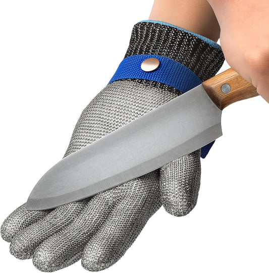 SATC ANSI A9 Cut Resistant Glove, Food Grade Stainless Steel Cutting Glove for Kitchen Cooking, Oyster Shucking