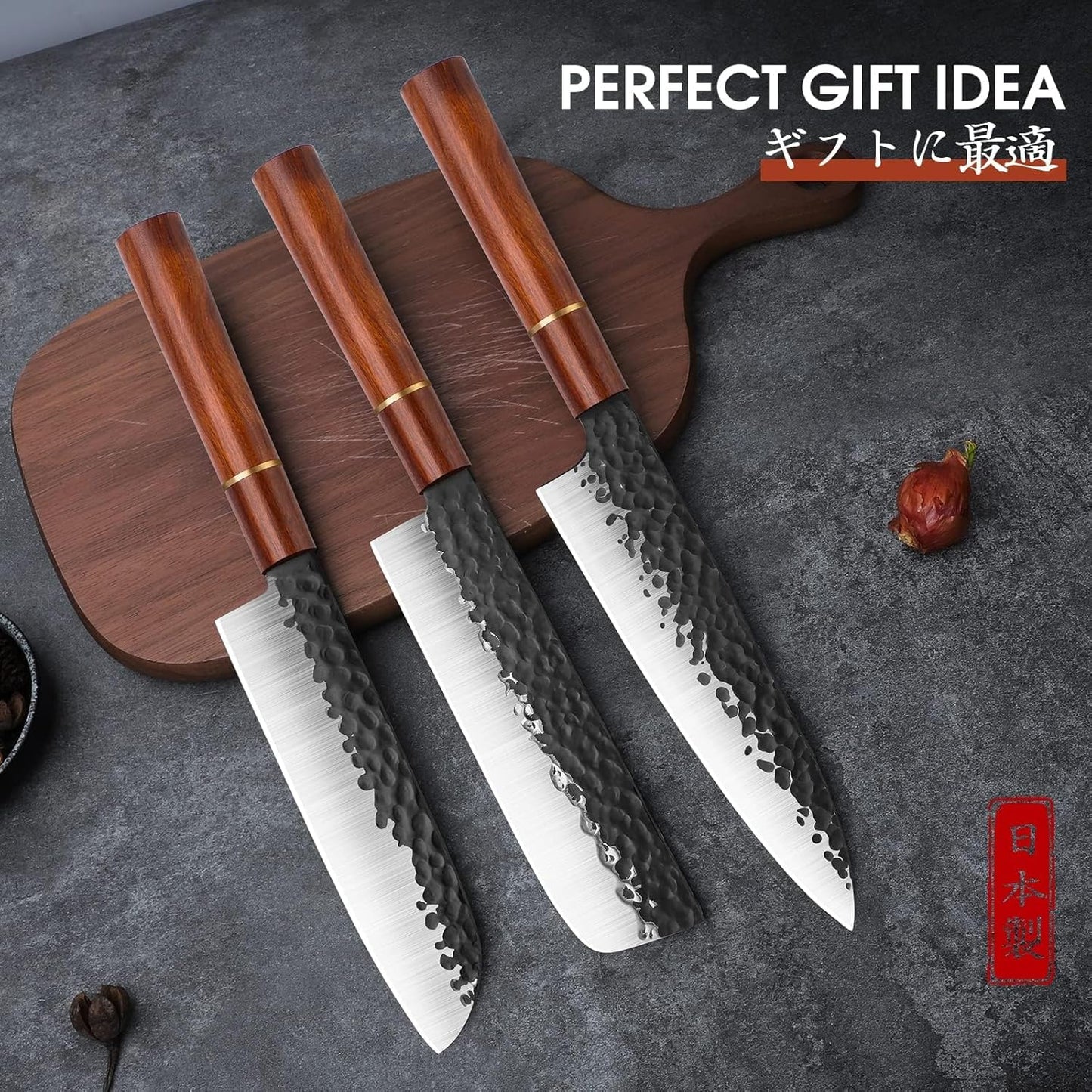 Huusk Kiritsuke Chef Knife - 9 Inch Japanese Kitchen Knife | Professional High Carbon Steel Sharp Sushi Knives with Ergonomic Rosewood Handle for Meat, Gift for Chef