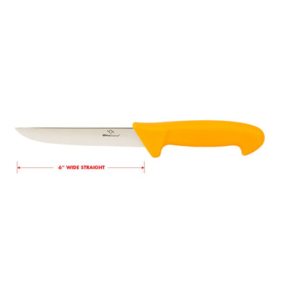 Boning Knife, 6" Straight Wide/Stiff Blade, Polypropylene Handle