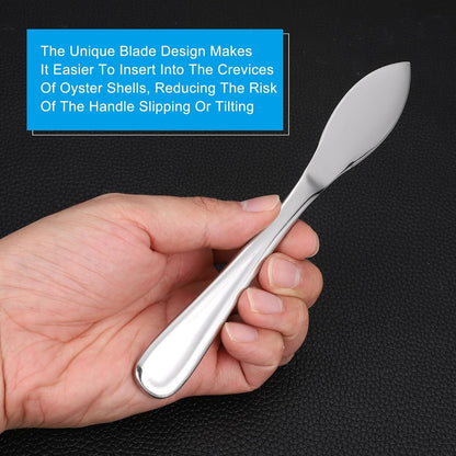 2 Pcs Stainless Steel Oyster Shucking Knife, Oyster Shucking Shell Opener Knife Non-Slip for Shellfish Opening Seafood Restaurants Home Use, Colorful Red