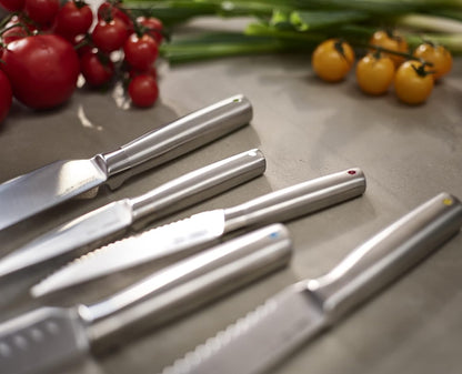 Elevate - Steel Knives Carousel 5-Piece Set with Rotating Stainless-Steel Knife Block, Japanese Stainless-Steel Blades, Fingerprint-Proof Coating and Non-Slip Base, Kitchen Accessories