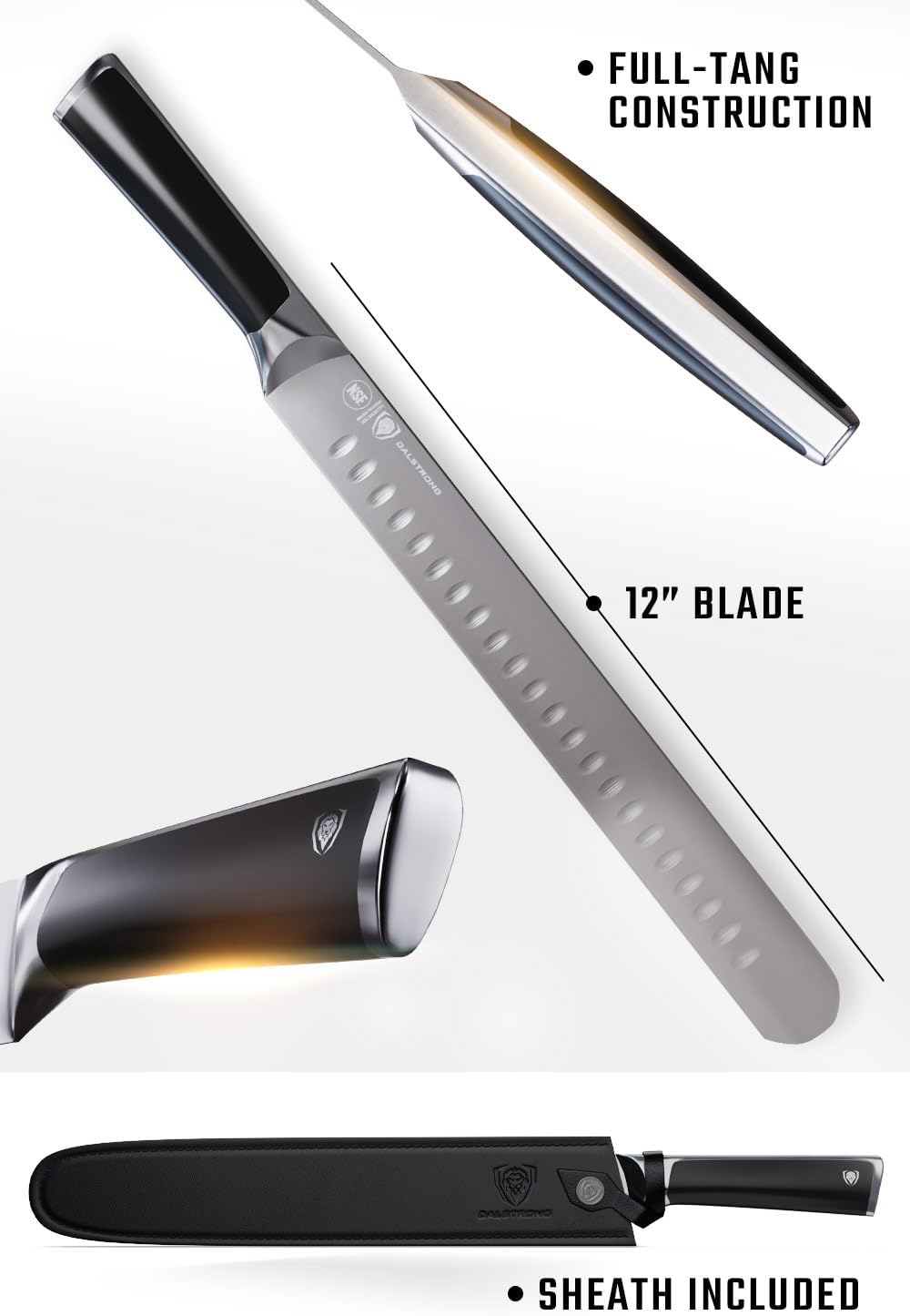 Slicing & Carving Knife - 12 inch - Vanquish Series - Forged High Carbon German Steel - POM Handle - Professional Kitchen Knife Gift - Razor Sharp Slicer Knife - NSF Certified