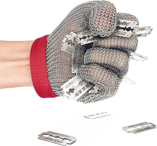 Chainmail Glove for Cutting,Stainless Steel Cut Proof Glove,XS | Highest Level Cut Resistant Gloves Food Grade,Upgrade 316L Metal Mesh Glove for Chefs,Safety Work Butcher