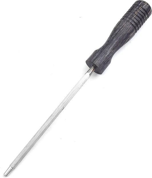 12-Inch Knife Sharpening Rod –Super Fine Honing Steel with Dark Brown Ergonomic Handle – Blade Maintenance Tool for Kitchen, Hunting, and Chef Knives – Durable, Compact & Easy to Clean Knife Sharpener