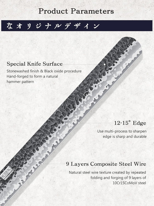 12" Brisket Slicing Knife, Japanese Carving Knife for Meat & BBQ | Razor Sharp Carving Slicing Knife for Roast Beef, Hand Forged Meat Slicer with Ergonomic Octagonal Handle, Ideal for Gift