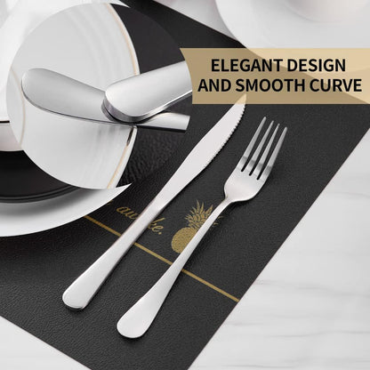 12-Piece Gold Steak Knives Set, Stainless Steel | Serrated, Dishwasher Safe, Dinner Knives