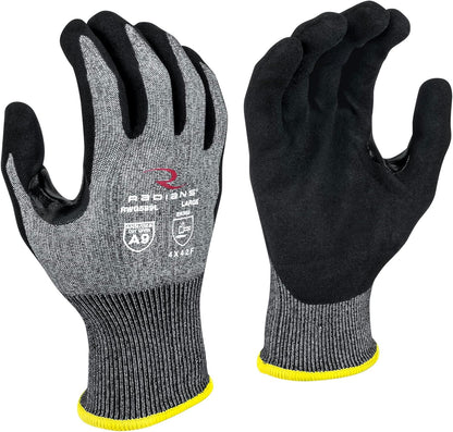 Unisex Touchscreen Cut Level A9 Sandy Foam Nitrile Coated Cut Resistant Work Glove - Gray Shell/Black Palm, Standard Size M