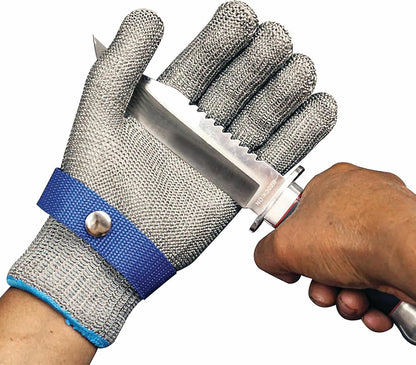 Cutlery-Pro Mesh Level-9 Safety Cut-Resistant Kitchen Glove, Approved, Stainless Steel, XL, 1-Glove, Fits Most Large Adult Hands
