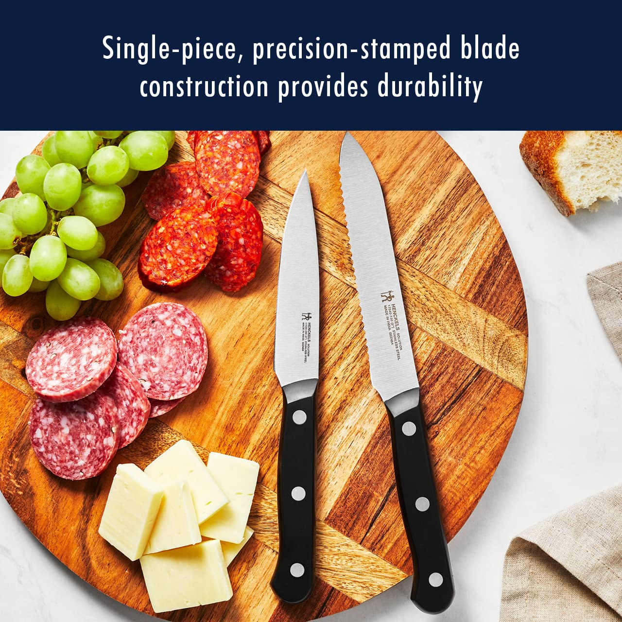 Solution 10-Pc Knife Set, Razor-Sharp, German Engineered, Brown | Informed by 100+ Years of Mastery. Dishwasher Safe, Durable Blade, Single Piece Precision Stamped Blade Construction.