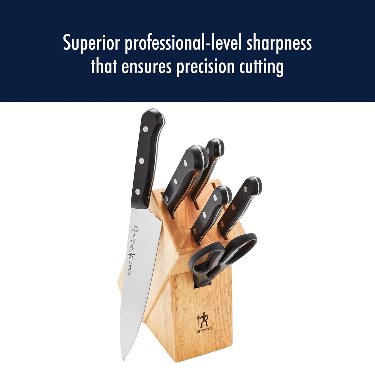Solution 10-Pc Knife Set, Razor-Sharp, German Engineered, Brown | Informed by 100+ Years of Mastery. Dishwasher Safe, Durable Blade, Single Piece Precision Stamped Blade Construction.