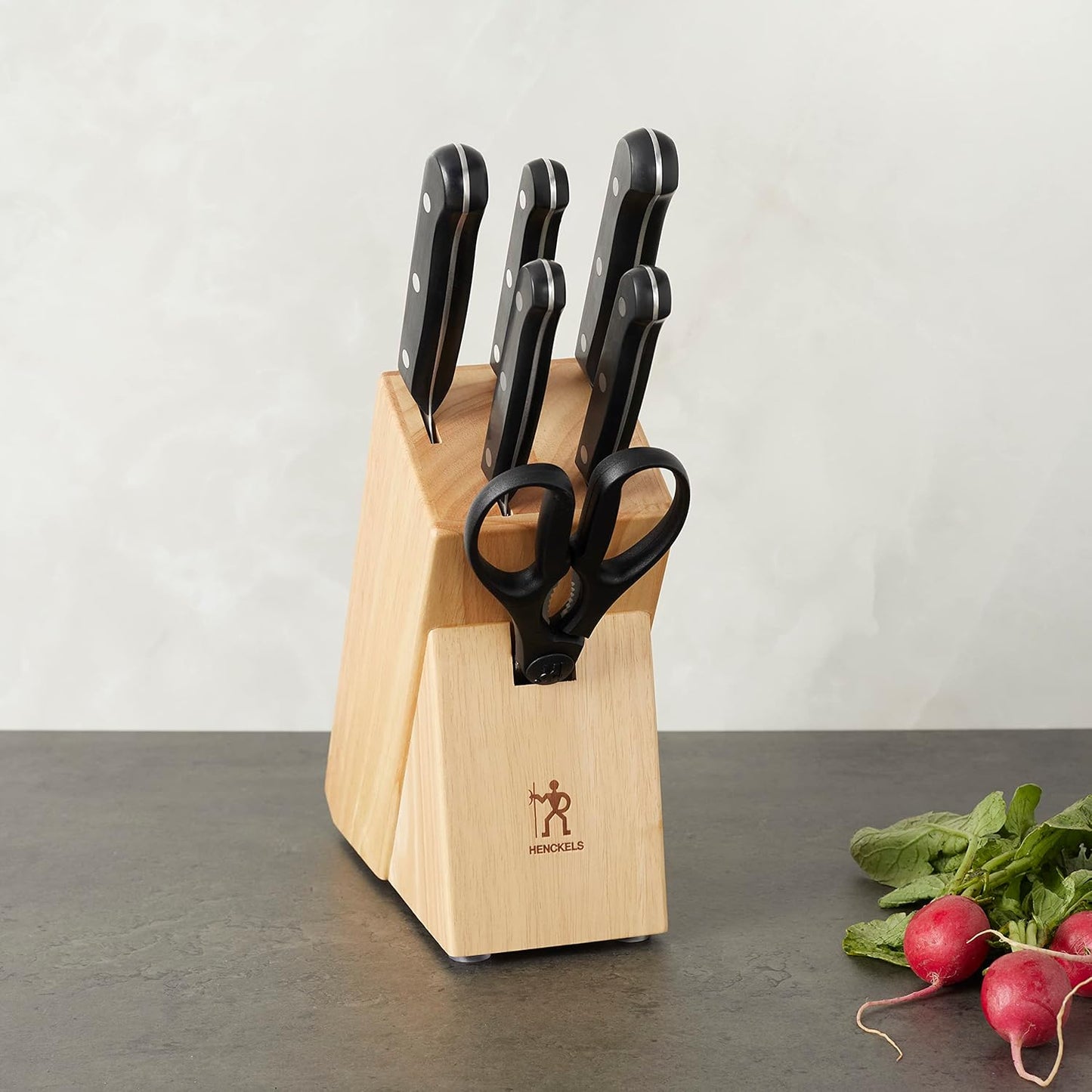 Solution 10-Pc Knife Set, Razor-Sharp, German Engineered, Brown | Informed by 100+ Years of Mastery. Dishwasher Safe, Durable Blade, Single Piece Precision Stamped Blade Construction.