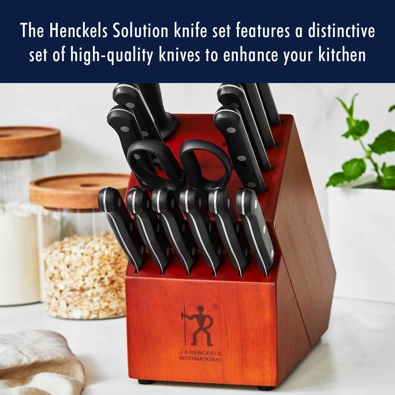 Solution 10-Pc Knife Set, Razor-Sharp, German Engineered, Brown | Informed by 100+ Years of Mastery. Dishwasher Safe, Durable Blade, Single Piece Precision Stamped Blade Construction.
