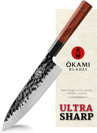 Chef Knife 8 Inch - Hand Forged Kitchen Knife with 67-Layer Japanese Damascus Steel, AUS-10 Core & G10 Handle - Ultra Sharp, Perfectly Balanced Gyuto Knife for Home Chefs and Professionals