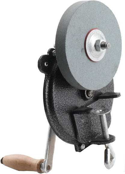 Hand-cranking Knife Sharpener for Hunting, Heavy Duty Knife Sharpener System Bearing Type 6 Inches DIY Polishing Machine Tool Grinder Marble Polishing Wheel