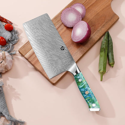Damascus Boning Knife, 7 inch Super Sharp Fillet Knife, Japanese Damascus Steel, Full Tang Resin Handle, Includes Gift Box