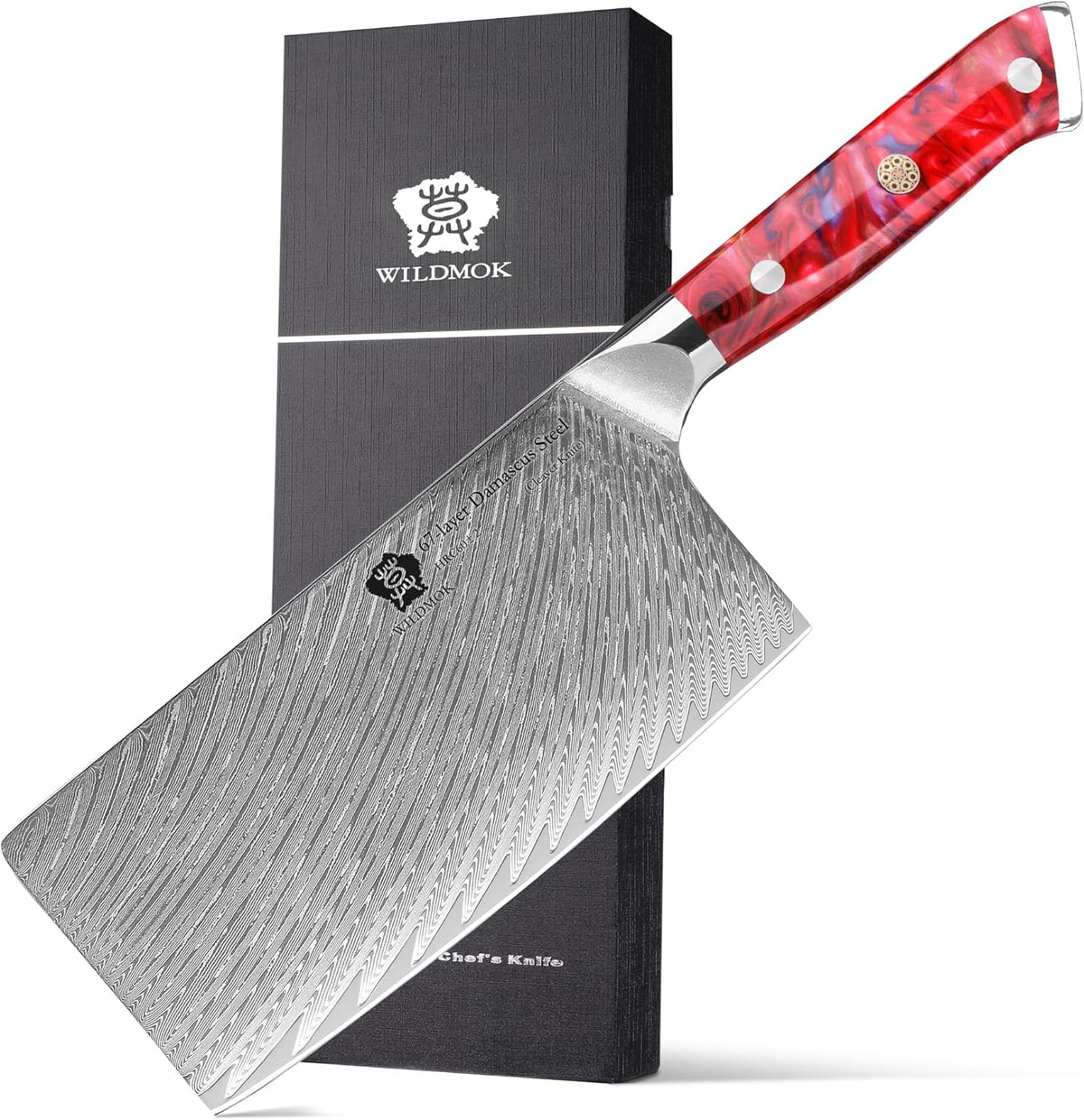 Damascus Boning Knife, 7 inch Super Sharp Fillet Knife, Japanese Damascus Steel, Full Tang Resin Handle, Includes Gift Box