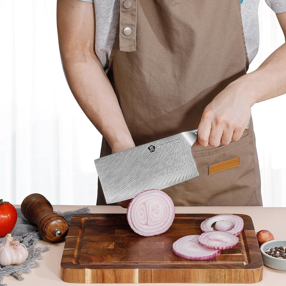 Damascus Boning Knife, 7 inch Super Sharp Fillet Knife, Japanese Damascus Steel, Full Tang Resin Handle, Includes Gift Box