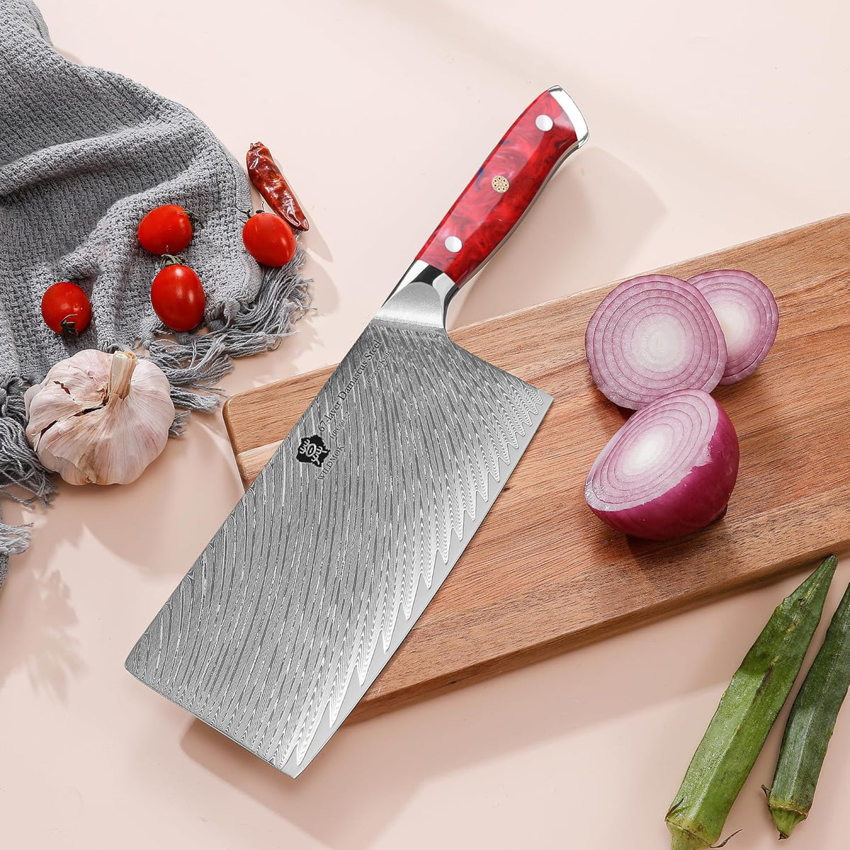 Damascus Boning Knife, 7 inch Super Sharp Fillet Knife, Japanese Damascus Steel, Full Tang Resin Handle, Includes Gift Box