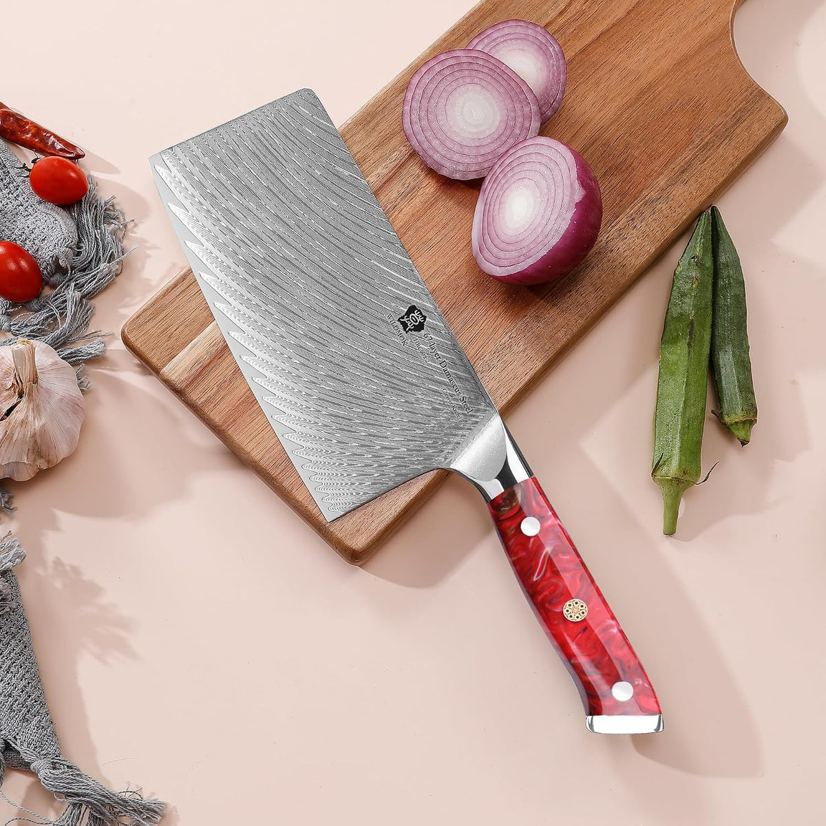 Damascus Boning Knife, 7 inch Super Sharp Fillet Knife, Japanese Damascus Steel, Full Tang Resin Handle, Includes Gift Box
