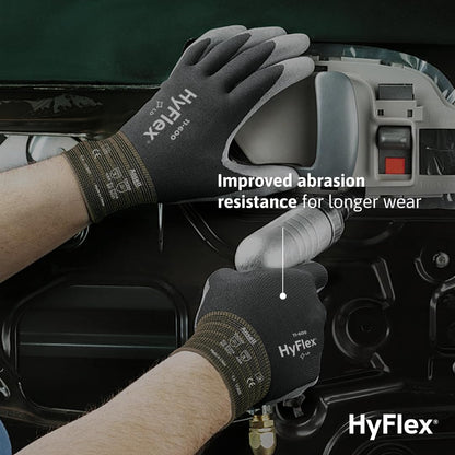 HYFLEX 11-600 Light Duty Nylon Industrial Gloves w/Palm Coating for Metal Fabrication