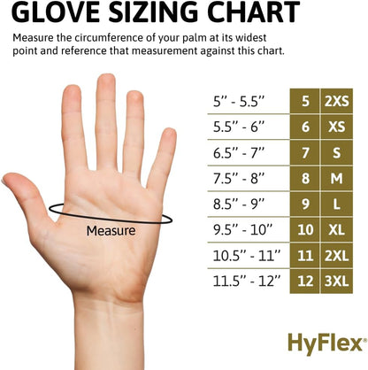 HYFLEX 11-600 Light Duty Nylon Industrial Gloves w/Palm Coating for Metal Fabrication