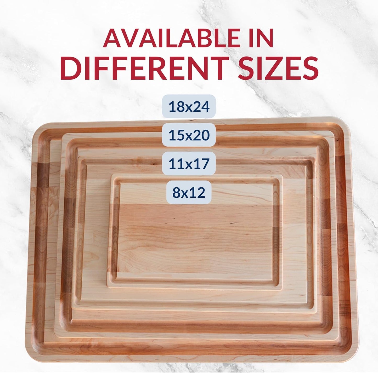 Made in USA Black Walnut Wood Cutting Board - Butcher Block Wooden Carving Board with Juice Well made from Sustainable Hardwood (17x11)