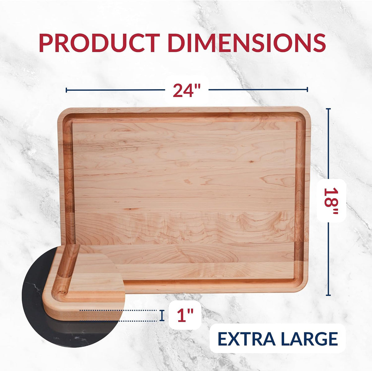 Made in USA Black Walnut Wood Cutting Board - Butcher Block Wooden Carving Board with Juice Well made from Sustainable Hardwood (17x11)