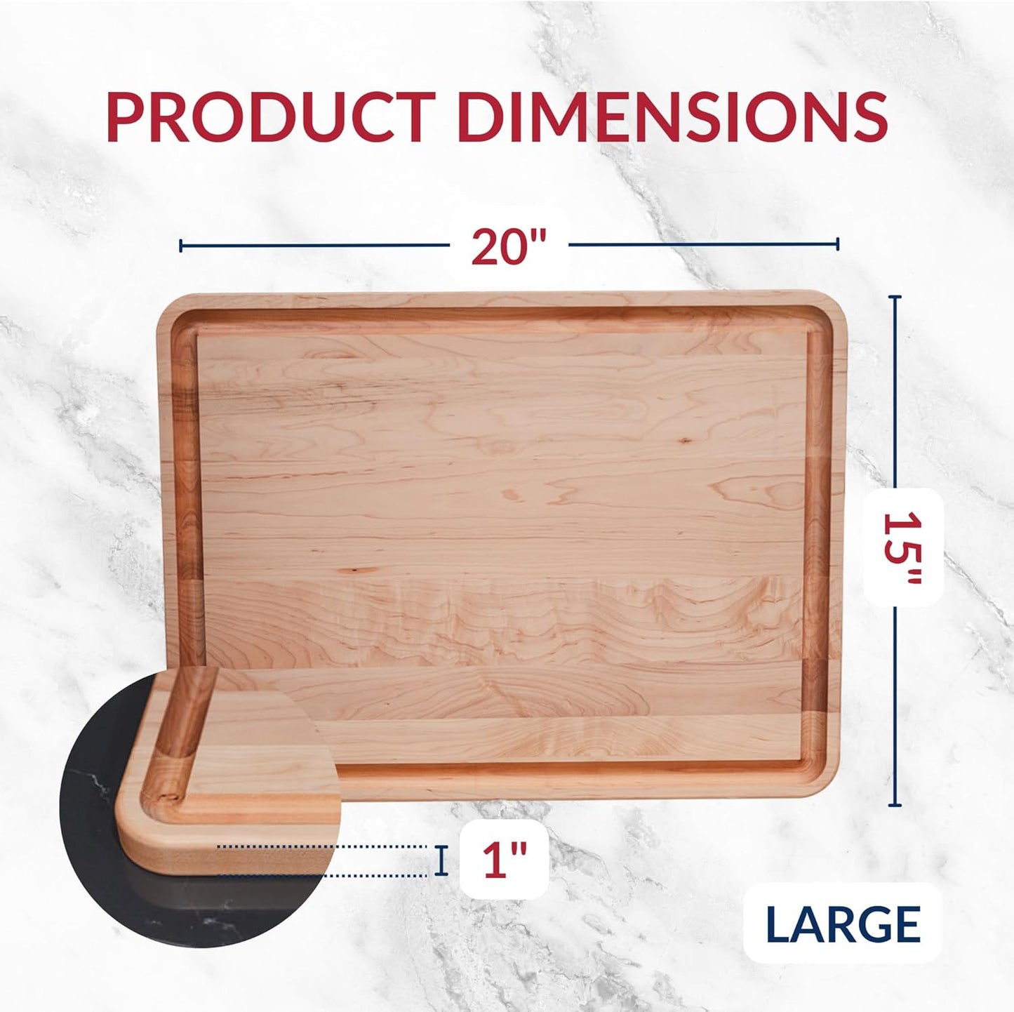 Made in USA Black Walnut Wood Cutting Board - Butcher Block Wooden Carving Board with Juice Well made from Sustainable Hardwood (17x11)