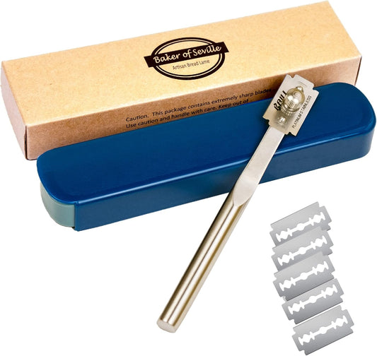 Bread Lame - Patented 2-in-1 Stainless Scoring Tool | Featured in America's Test Kitchen, Bon Appetit & Food & Wine. 6 blades + case included.