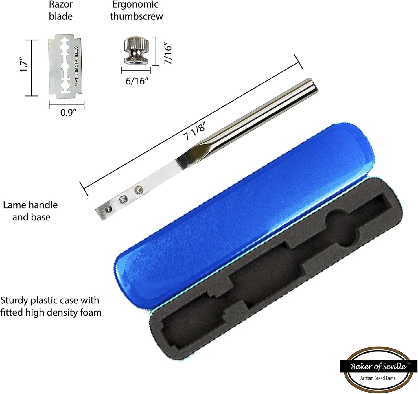 Bread Lame - Patented 2-in-1 Stainless Scoring Tool | Featured in America's Test Kitchen, Bon Appetit & Food & Wine. 6 blades + case included.