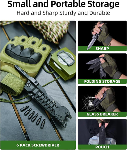 17 in 1 Multitool Knife Fire Starting Stick Bottle Opener Saw for Camping