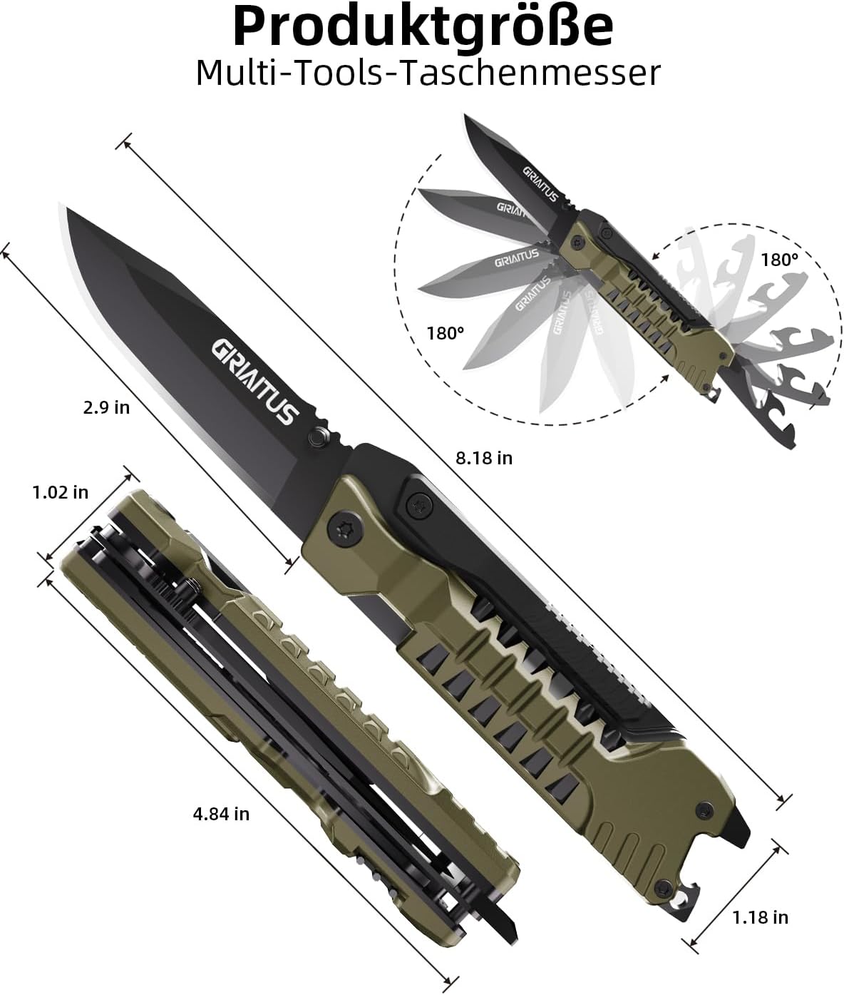 17 in 1 Multitool Knife Fire Starting Stick Bottle Opener Saw for Camping