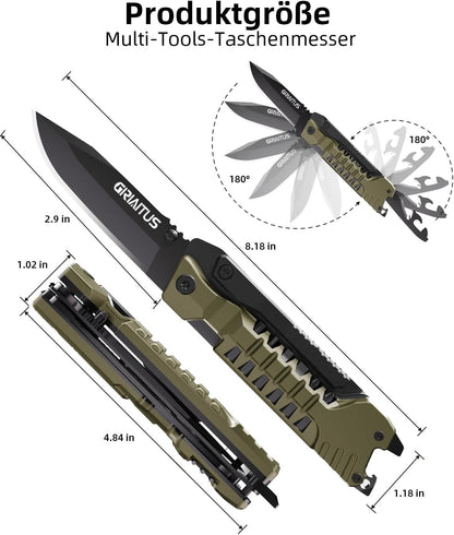 17 in 1 Multitool Knife Fire Starting Stick Bottle Opener Saw for Camping